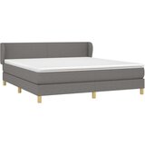  Box spring postelja z vzmetnico temno siva 180x200 cm blago, (20790906) | Shoptok.si