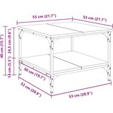  Stolić za kavu crni 55x55x40 cm od konstruiranog drva | shoptok.hr