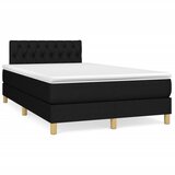 vidaXL Box spring postelja z vzmetnico LED črna 120x190 cm blago | Shoptok.si