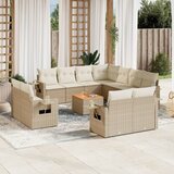 vidaXL 12-dijelni set vrtnih sofa od poliratana s jastucima bež | shoptok.hr