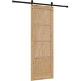  Klizna vrata Prirodna i crna 73 5 x 211 cm Masivna borovina - Prirodna i crna 73 5 x 211 cm 183 cm | shoptok.hr