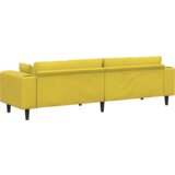  Žametni kavč z blazino Rumena 210 cm Žamet | Shoptok.si