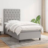 Maison Chic Box spring postelja - Vzmetna postelja z vzmetnico svetlo siva 80x200 cm blago SL6541, (21903220) | Shoptok.si