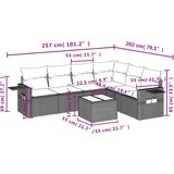  7-dijelni set vrtnih sofa od poliratana s jastucima smeđi | shoptok.hr