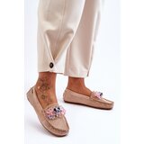 Boto Stylish Suede Moccasins with Decorations Beige Delima | ePonuda.com