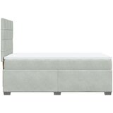  Box spring krevet s madracem svjetlosivi 90x190 cm baršunasti | shoptok.hr