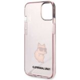 Karl Lagerfeld KLHCP14SHNCHTCP zaščita ovitek za iphone 14 prozorno roza - iml nft choupette logo | Shoptok.si