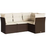  4-dijelni set vrtnih sofa od poliratana s jastucima smeđi | shoptok.hr