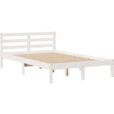 vidaXL Krevet s regalom z knjige bez madraca bijeli 135x190cm borovina | shoptok.hr