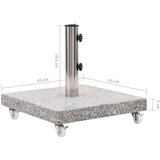  Stalak za suncobran od granita 30 kg četvrtasti sivi | shoptok.hr