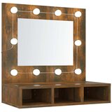 Ormarić s ogledalom LED boja dimljenog hrasta 60x31,5x62 cm | shoptok.hr
