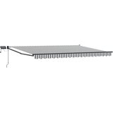 Ručna Ročna zložljiva senčnica z LED lučmi Antracitna in bela 4 × 3 m, (5000205581) | Shoptok.si
