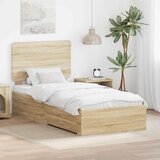  Okvir za krevet s uzglavljem Sonoma hrast 75 x 190 cm | shoptok.hr