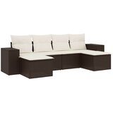  6-dijelni set vrtnih sofa od poliratana s jastucima smeđi | shoptok.hr