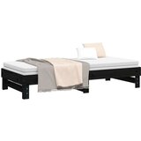  Izvlečna dnevna postelja črna 2x(80x200) cm trdna borovina, (20725433) | Shoptok.si