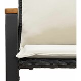  Klupa s jastukom Crna i krem-bijela 115 x 65 x 72 cm Ratan | shoptok.hr