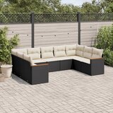 vidaXL 9-dijelni set vrtnih sofa s jastucima crni od poliratana | shoptok.hr