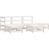 Maison Chic Seti vrtnega pohištva - Vrtna garnitura - Vrtni pohištvo set 6-delna bela trdna borovina, (21817861) | Shoptok.si