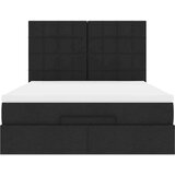 vidaXL Otomanski posteljni okvir z vzmetnico črn 140x200 cm blago | Shoptok.si
