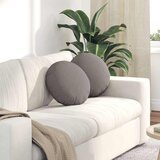vidaXL Jastučići za sjedenje 2 pcs Sivo-smeđa Ø40 x 13 cm tkanina | shoptok.hr