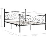  Okvir za krevet s podnicama crni metalni 140 x 200 cm | shoptok.hr