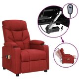 vidaXL Električni masažni naslonjač od tkanine crvena boja vina Cijene