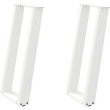 Maison Chic konzolna miza - miza ob steni noge U-oblike 2 kosa bela 38x(72-73) cm jeklo, (21786041) | Shoptok.si