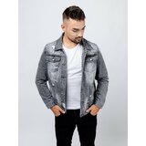 Glano Men's Denim Jacket - light gray Cene