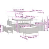 vidaXL 8-dijelni vrtni sofa set s jastučićima bež poli ratan akacija, 3-dijelni vrtni set za blagovanje s jastučićima bež poli ratan akacija | shoptok.hr