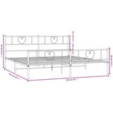 Metalni okvir kreveta uzglavlje i podnožje crni 193x203 cm | shoptok.hr
