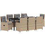  Vrtni set za objed 9 pcs Bež i svijetlo siva poliratan | shoptok.hr