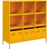Maison Chic Visoka omara - Komoda - Predalnik gorčično rumena 101,5x39x103,5 cm jeklo, (21720094) | Shoptok.si