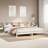 Maison Chic Posteljni okvir - Dvoposteljna postelja - Zakonska postelja brez vzmetnice bel 180x200 cm trdna borovina-J3609, (21762435) | Shoptok.si