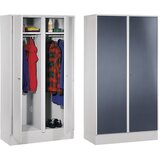 Wolf Jeklena omara, garderobna omarica, širina 1000 mm, vrata modro siva RAL 7031, korpus svetlo siv RAL 7035 | Shoptok.si