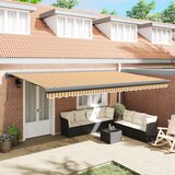 vidaXL Ročna zložljiva tenda Večbarvna črta 500x300 cm u