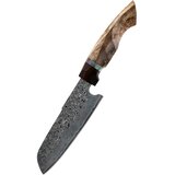 IZMAEL Damaskasti kuhinjski nož YU-37464 - Santoku / Smeđa | shoptok.hr