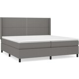  Box spring postelja z vzmetnico temno siva 200x200 cm blago, (20727149) | Shoptok.si