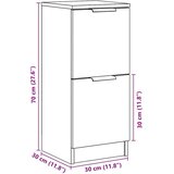 vidaXL Komoda 2 kom staro drvo 30x30x70 cm konstruirano drvo | shoptok.hr