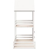  Krevet na kat s krovom bijeli 80 x 200 cm od masivne borovine | shoptok.hr