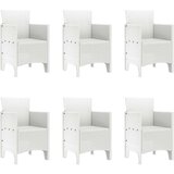  Vrtna garnitura - 6-dijelni vrtni blagovaonski set bijeli poli ratan | shoptok.hr