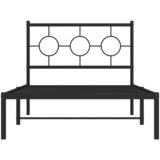  Metalni okvir za krevet s uzglavljem crni 100x200 cm | shoptok.hr