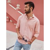 Ombre Men's REGULAR FIT shirt with pocket - pink | Shoptok.si