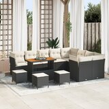 vidaXL set od 13 komada vrtnog sofe s jastučićima crni poli rattan akacija, set od 4 komada vrtne stolice s jastučićima crni poli rattan akacija | shoptok.hr