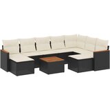 vidaXL 10-dijelni set vrtnih sofa s jastucima crni od poliratana | shoptok.hr