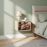  Wall-mounted noćni ormarić BORNE 2 kom. Hrast sonoma - Hrast sonoma Print lagane peonije 2 | shoptok.hr