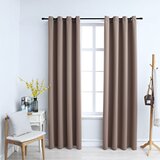 vidaXL Zatemnitvene zavese s kovinskimi obročki 2 kosa taupe 140x175cm, (20768056) Cene