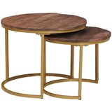  Mize za kavo z gnezdenjem 2 pcs Trdna mangova les in jeklo, (5000120497) | Shoptok.si