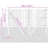 vidaXL Heksagonalna ograja Zelena 0.8x50 m Jeklo, Ograjni stebri 13 kos Zelena Ø32 mm 120 cm Galvanizirano jeklo | Shoptok.si