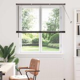vidaXL Zavjesa za prozor sa zavjesama Ostalo Crna 125 x 175 cm Aluminij | shoptok.hr
