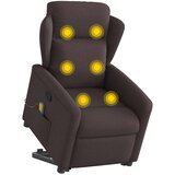  Masažni naslonjač na podizanje tamnosmeđi od tkanine | shoptok.hr